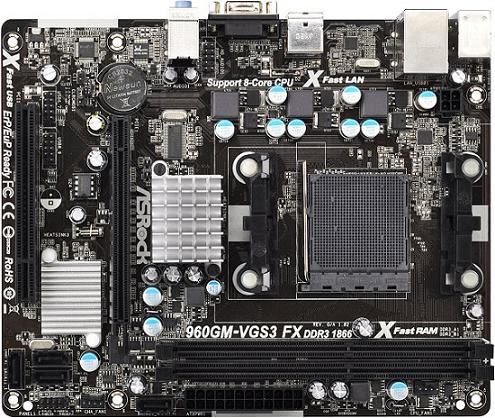 Μητρική AMD Asrock 960GM-VGS3 FX sAM3+/DDR3/VGA/GLAN Μητρική AMD Asrock 960GM-VGS3 FX sAM3+/DDR3/VGA/GLAN
